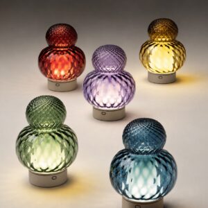 Lampada da Tavolo Bibendum in Vetro di Murano – Tecnica Balloton