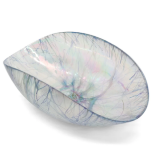 Ciotola in Vetro di Murano Cartoccio Artico – Yalos Murano, Madreperlato, 16 × 11 × h 8 cm