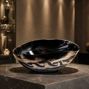 Cartoccio Mignon Black Silver Ciotola in Vetro di Murano Fatta a Mano – Yalos Murano