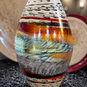 Tuareg Vaso Ovale in Vetro di Murano Soffiato a Mano – Yalos Murano Made in Italy
