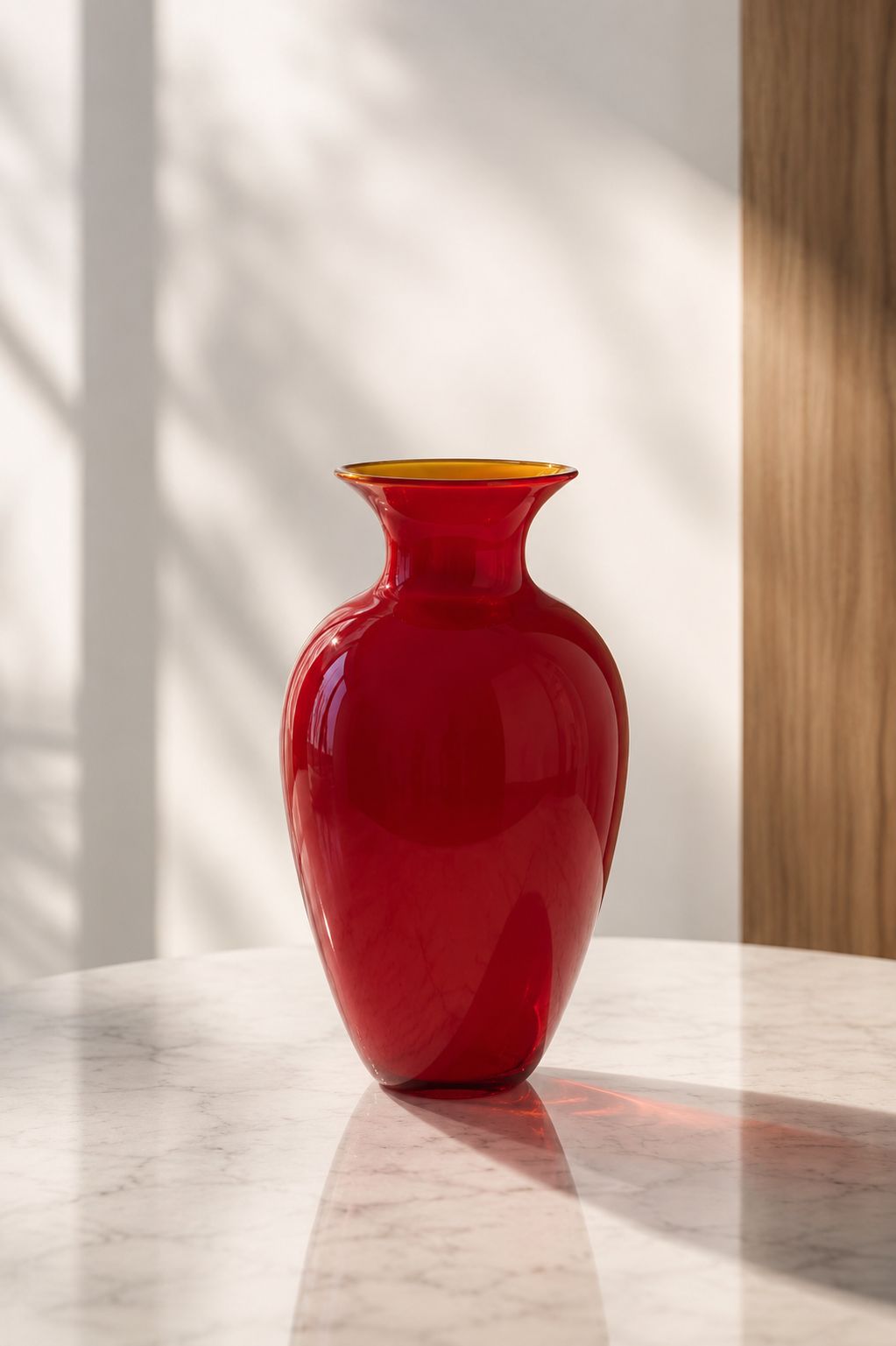 Antares 0010 Large Vaso in Vetro di Murano Incamiciato H 41 × Ø 22 cm. – NasonMoretti Fatto a Mano