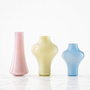 Vasi in Vetro Opalino di Murano – Collezione Asti AS15–AS17 | Design Sergio Asti | NasonMoretti | Fatto a Mano a Murano