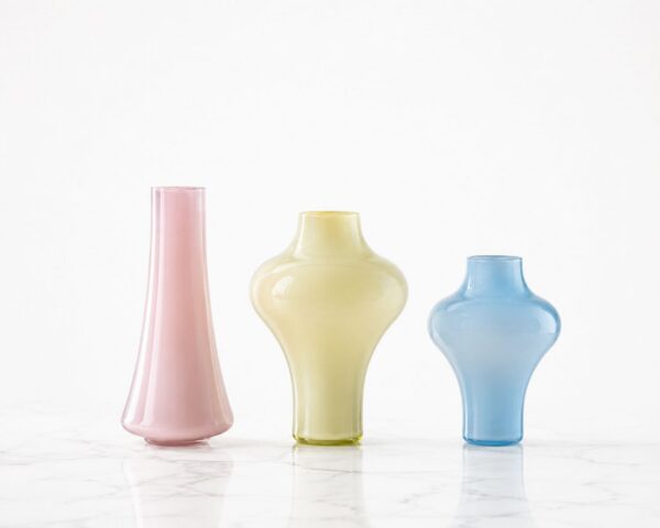 Vasi in Vetro Opalino di Murano – Collezione Asti AS15–AS17 | Design Sergio Asti | NasonMoretti | Fatto a Mano a Murano
