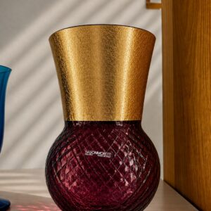 Basilio Vaso Grande in Vetro di Murano Balloton con Oro 24 kt – NasonMoretti