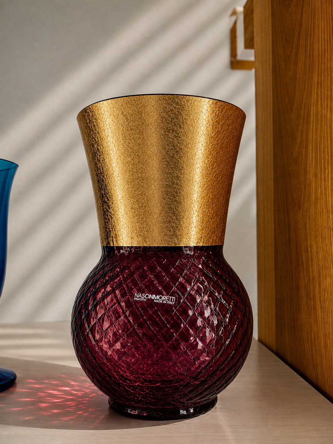 Basilio Vaso Grande in Vetro di Murano Balloton con Oro 24 kt – NasonMoretti