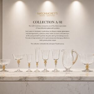 Calici, Caraffa e Coppe Decorative – Collezione A/81 in Vetro di Murano con Foglia d’Oro 24 kt | NasonMoretti