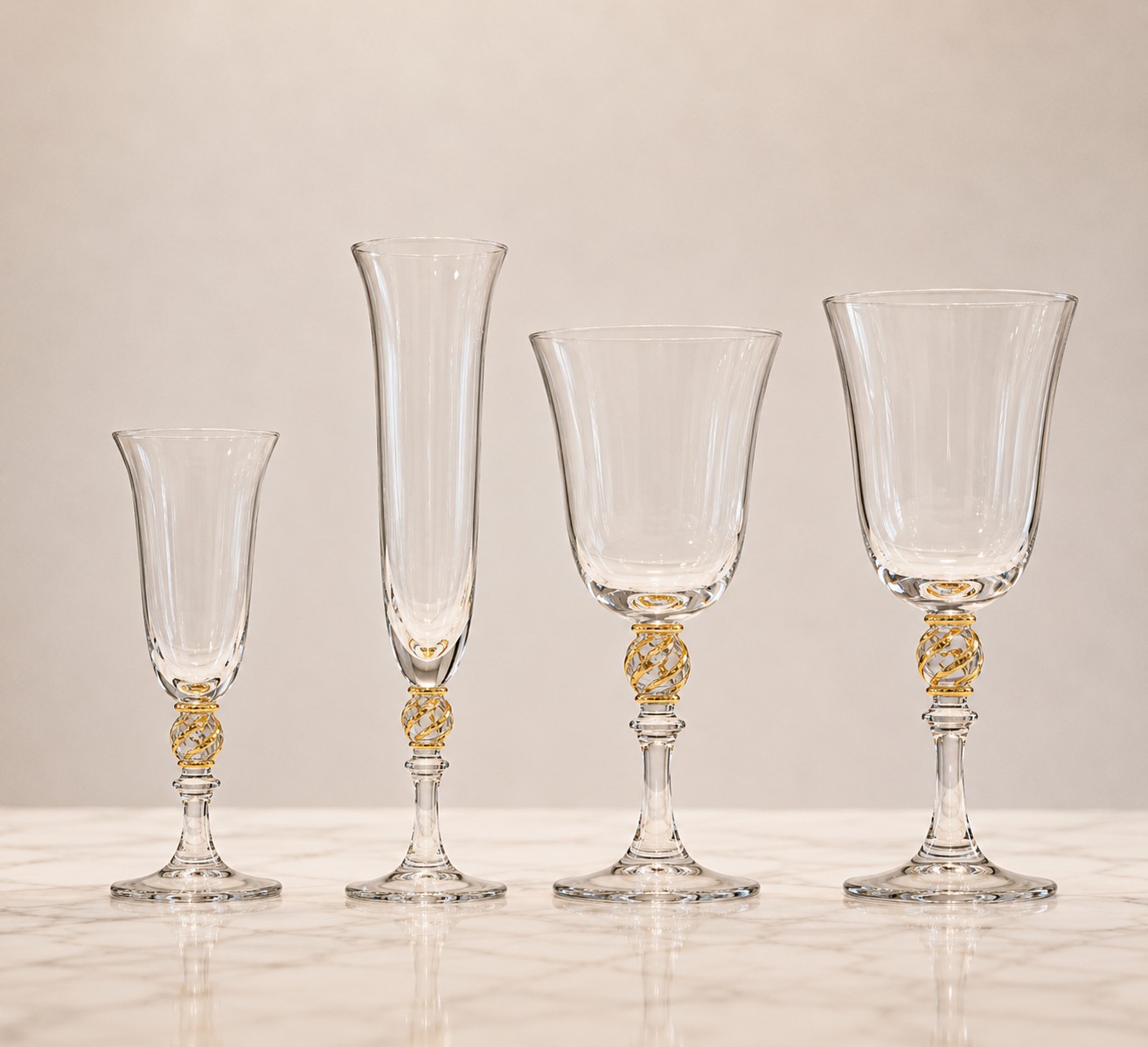 Calici, Caraffa e Coppe Decorative – Collezione A/81 in Vetro di Murano con Foglia d’Oro 24 kt | NasonMoretti - immagine 4