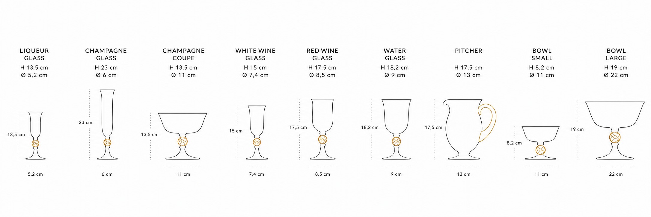 Calici, Caraffa e Coppe Decorative – Collezione A/81 in Vetro di Murano con Foglia d’Oro 24 kt | NasonMoretti - immagine 8