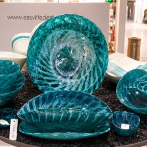 Piatti Decorativi, Ciotole e Vaso in Vetro di Murano – Collezione Scuba Yalos Murano, 9 Pezzi