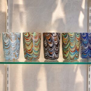 Set di 6 Bicchieri Goto de Fornasa Tornado in Vetro di Murano – Handmade Murano Glass con Avventurina | Tommaso (Thomas) Apa