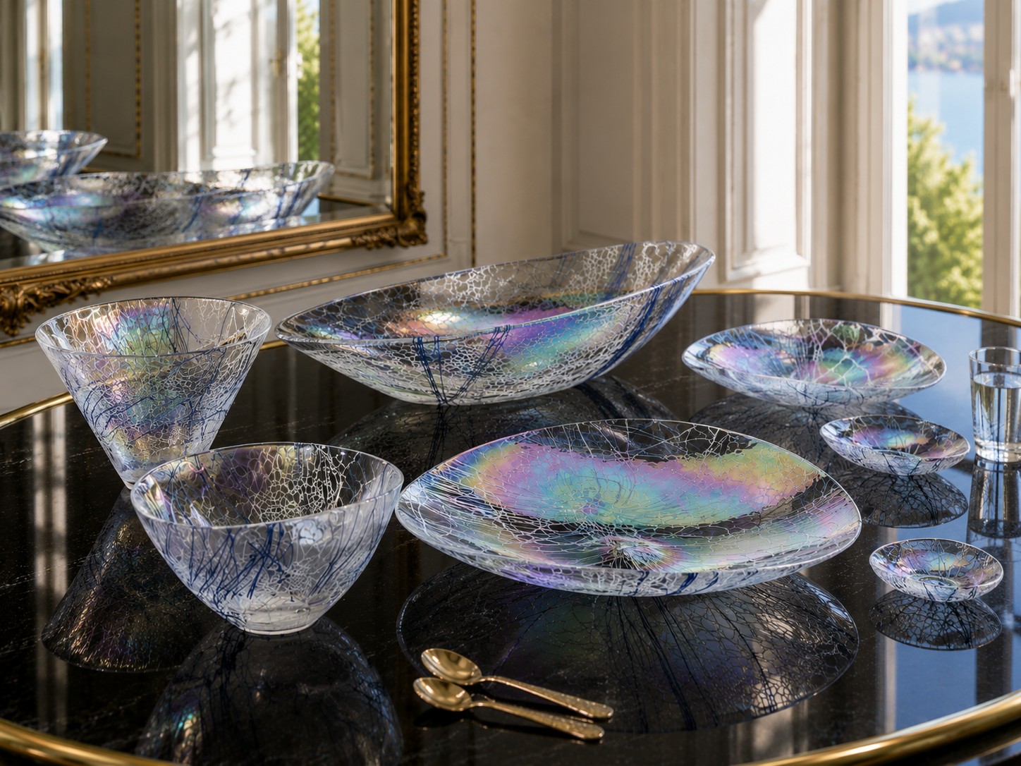 Grandi Centrotavola e Vasi in Vetro di Murano – Set Completo 9 Pezzi | Artico Yalos Murano
