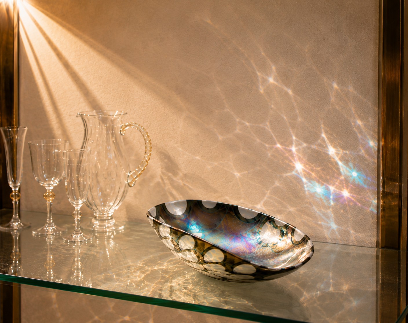 Cartoccio Turtle Turchese Yalos Murano – Grande Ciotola Centrotavola in Vetro di Murano - immagine 2