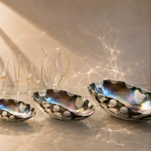 Cartoccio Turtle Turchese Yalos Murano – Grande Ciotola Centrotavola in Vetro di Murano