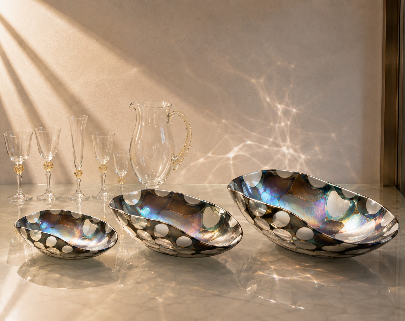 Cartoccio Turtle Turchese Yalos Murano – Grande Ciotola Centrotavola in Vetro di Murano