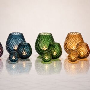 Portacandela e Vaso Decorativo Macramè NasonMoretti in Vetro di Murano – Balloton, Design Italiano