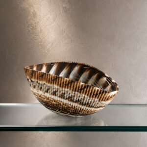 Shell Ivory and Brown Mignon Yalos Murano – Ciotolina a Conchiglia in Vetro di Murano, Bomboniera e Idea Regalo